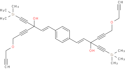 (1E,1'E)-1,1'-(1,4-phenylene)bis(6-(prop-2-yn-1-yloxy)-3-((trimethylsilyl)ethynyl)hex-1-en-4-yn-3-ol)