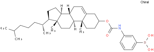 (3-(((((3R,8S,9S,10R,13R,14S,17R)-10,13-dimethyl-17-((R)-6-methylheptan-2-yl)-2,3,4,7,8,9,10,11,12,13,14,15,16,17-tetradecahydro-1H-cyclopenta[a]phenanthren-3-yl)oxy)carbonyl)amino)phenyl)boronic acid